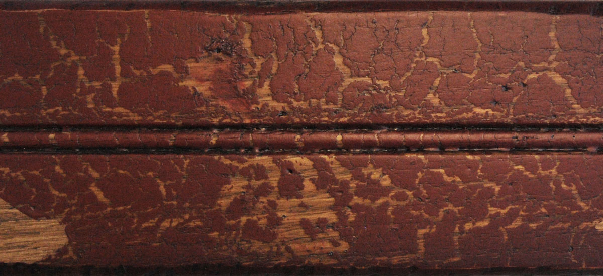 Distressed Pomegranate<br />on Red Oak